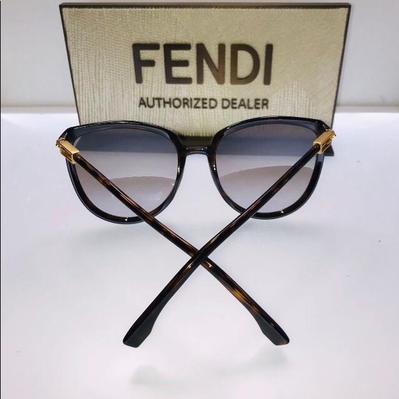 FENDI OVERSIZE SUNGLASSES FF0432GS 086QR DARK HAVANA/GOLD - Picture 2 of 13